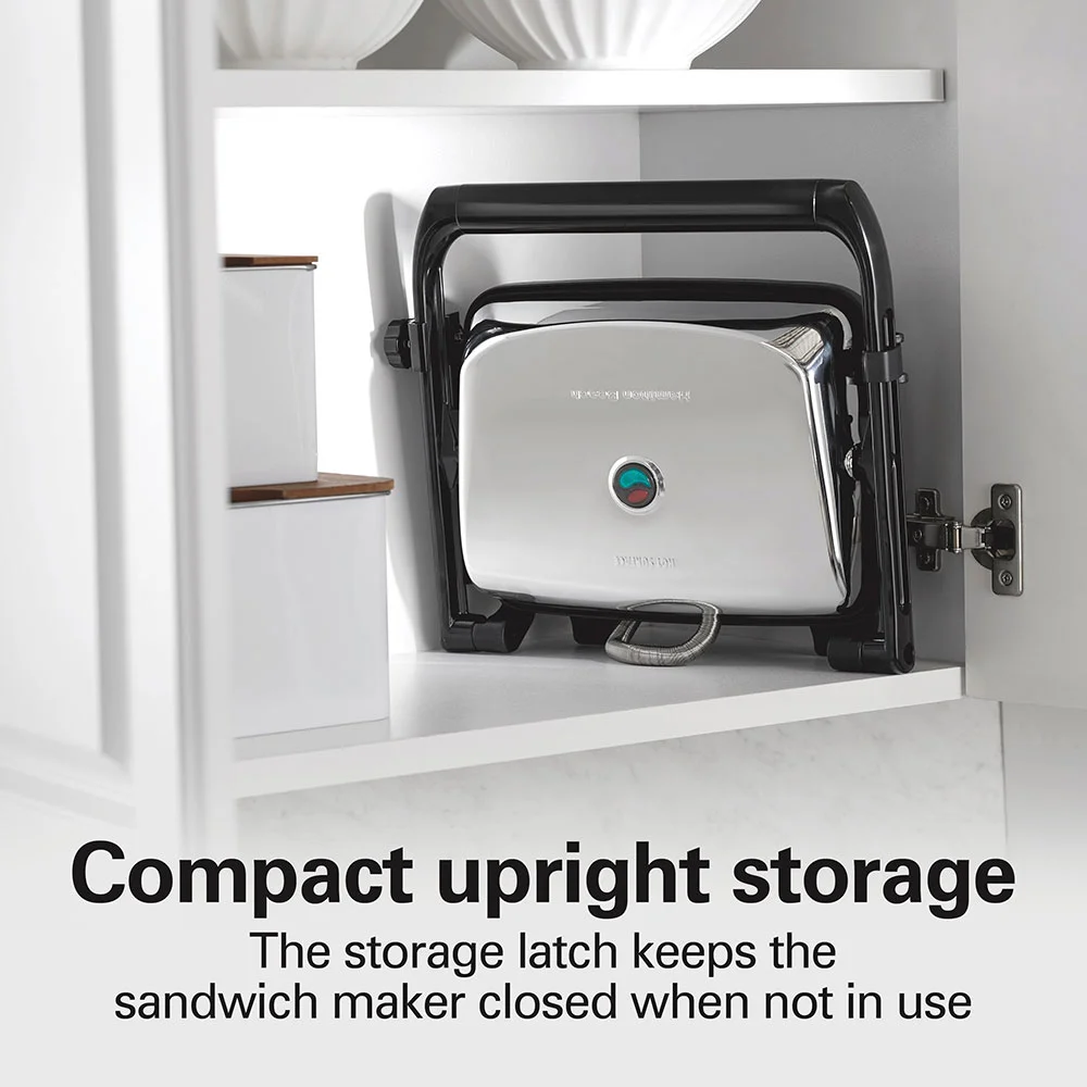 Panini Press & Gourmet Sandwich Maker, Silver - Image 6