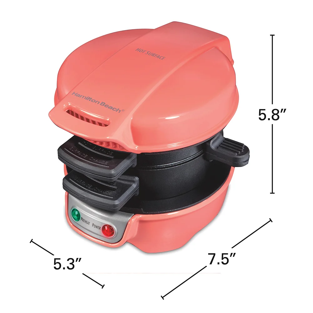 Breakfast Sandwich Maker, Coral - Image 7