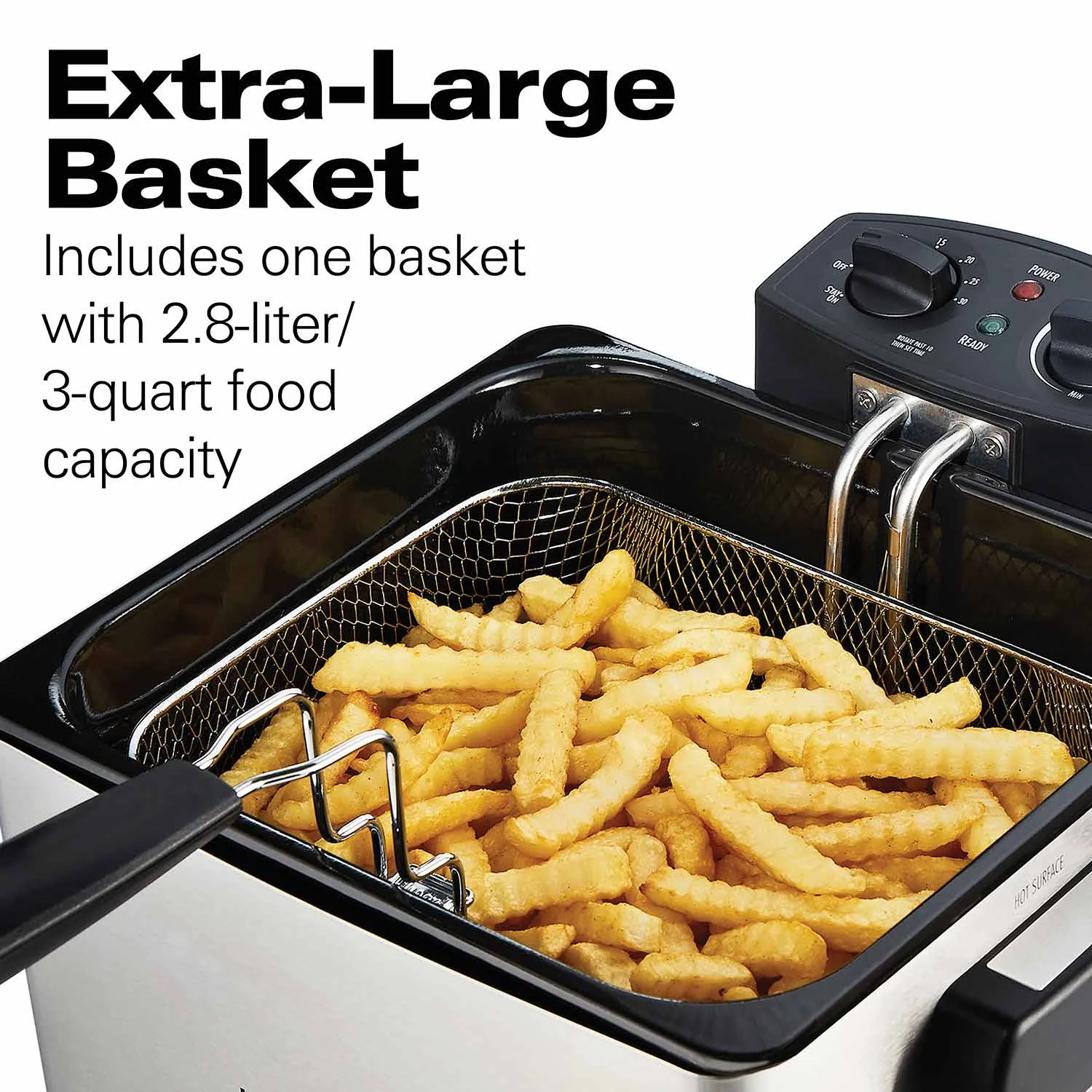 Deep Fryer, 2.8 Liter/3 Quart Oil Capacity with Adjustable Temperature & Timer - Image 3