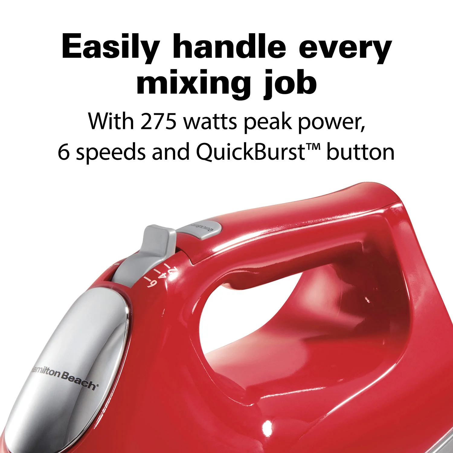 Alternative view of Hand Mixer with Snap-On Case and Dough Hooks