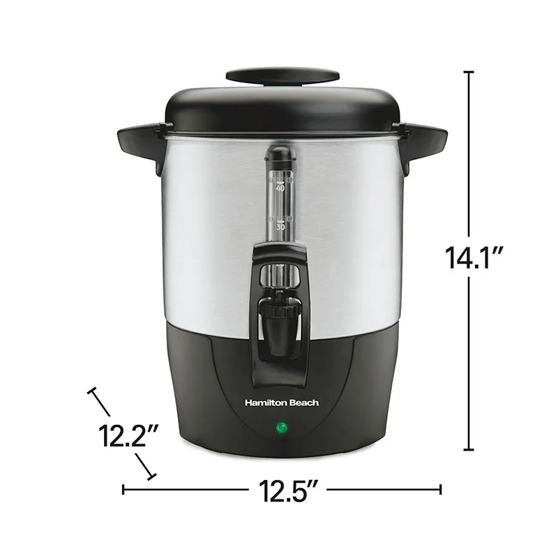 40 Cup Coffee Urn, Black & Stainless - Image 8