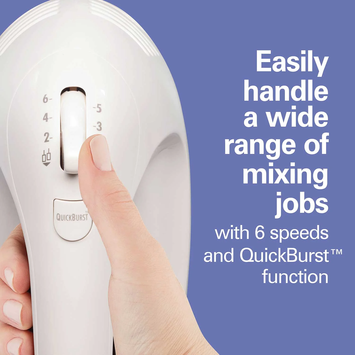 6 Speed Hand Mixer with Snap-On Case White - Image 6
