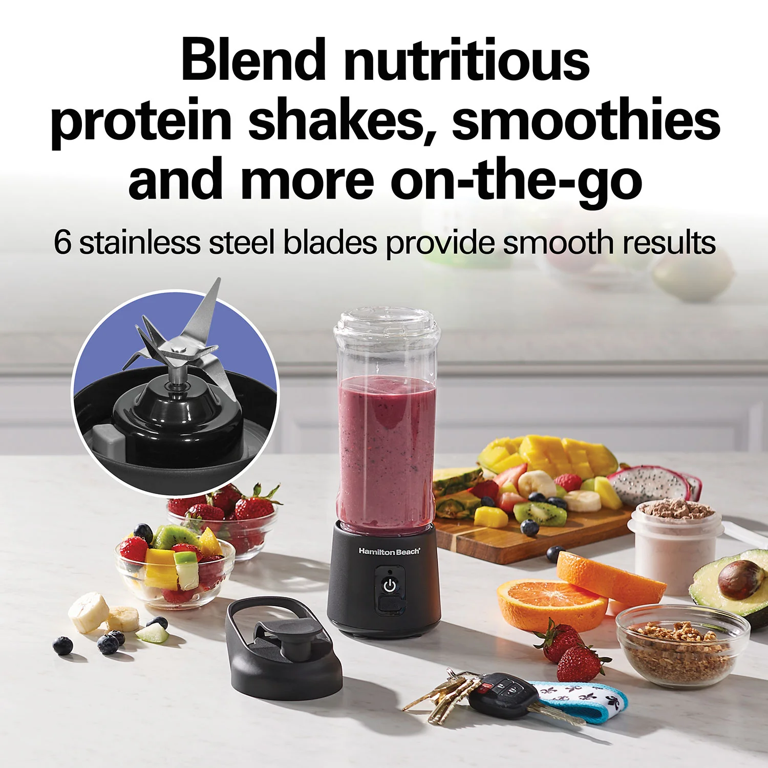 Blend Now™ Portable Cordless Blender, Black - Image 3