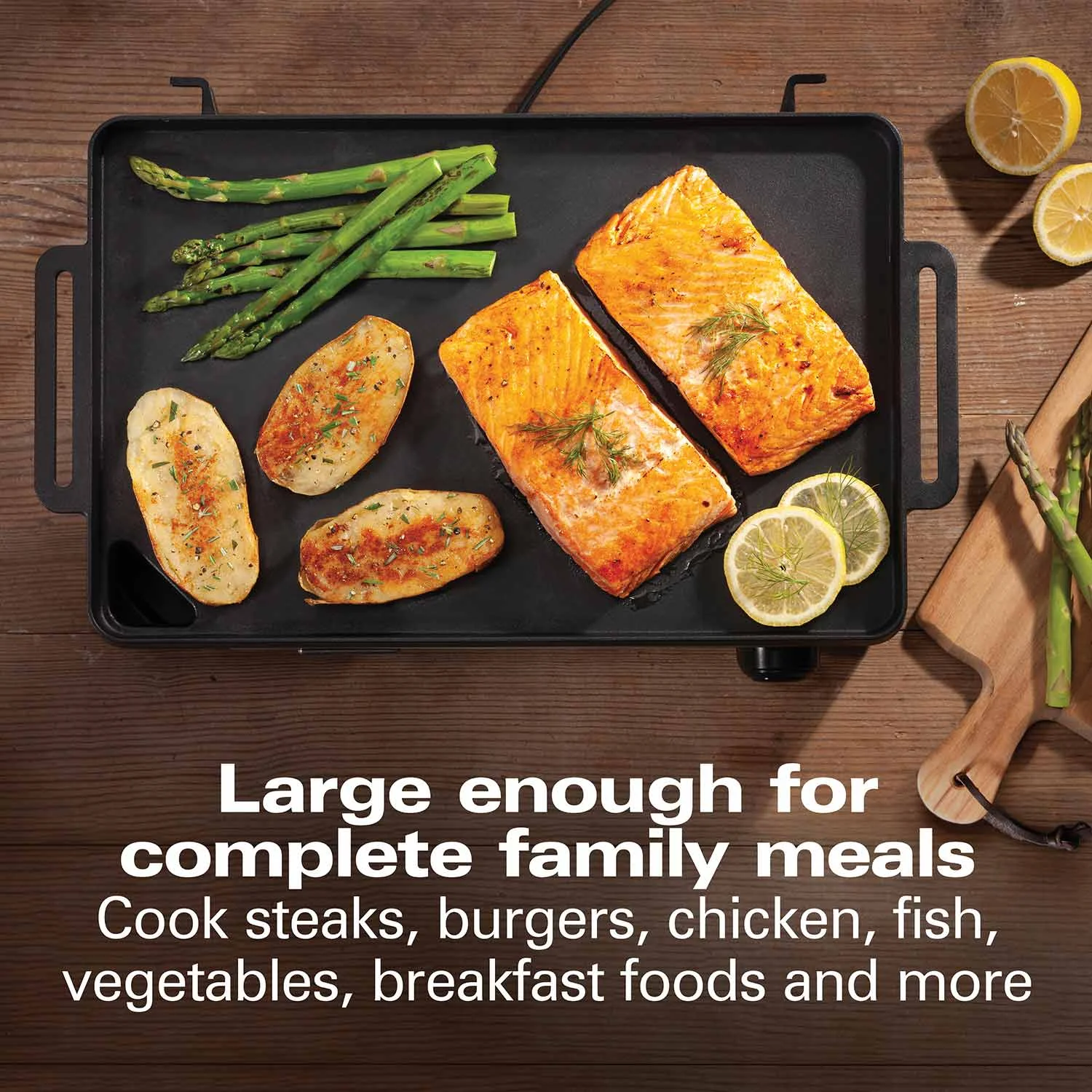 Alternative view of Hamilton Beach® Professional Cast Iron Electric Grill with Removable Cooktop