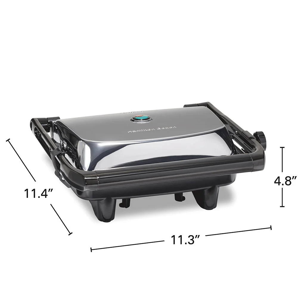 Panini Press & Gourmet Sandwich Maker, Silver - Image 8