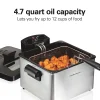 Deep Fryer, 4.5 Liters/19 Cup Oil Capacity Professional-Style with 3 Baskets - Image 2