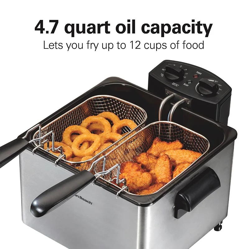 Alternative view of Deep Fryer, 4.5 Liters/19 Cup Oil Capacity Professional-Style with 2 Baskets