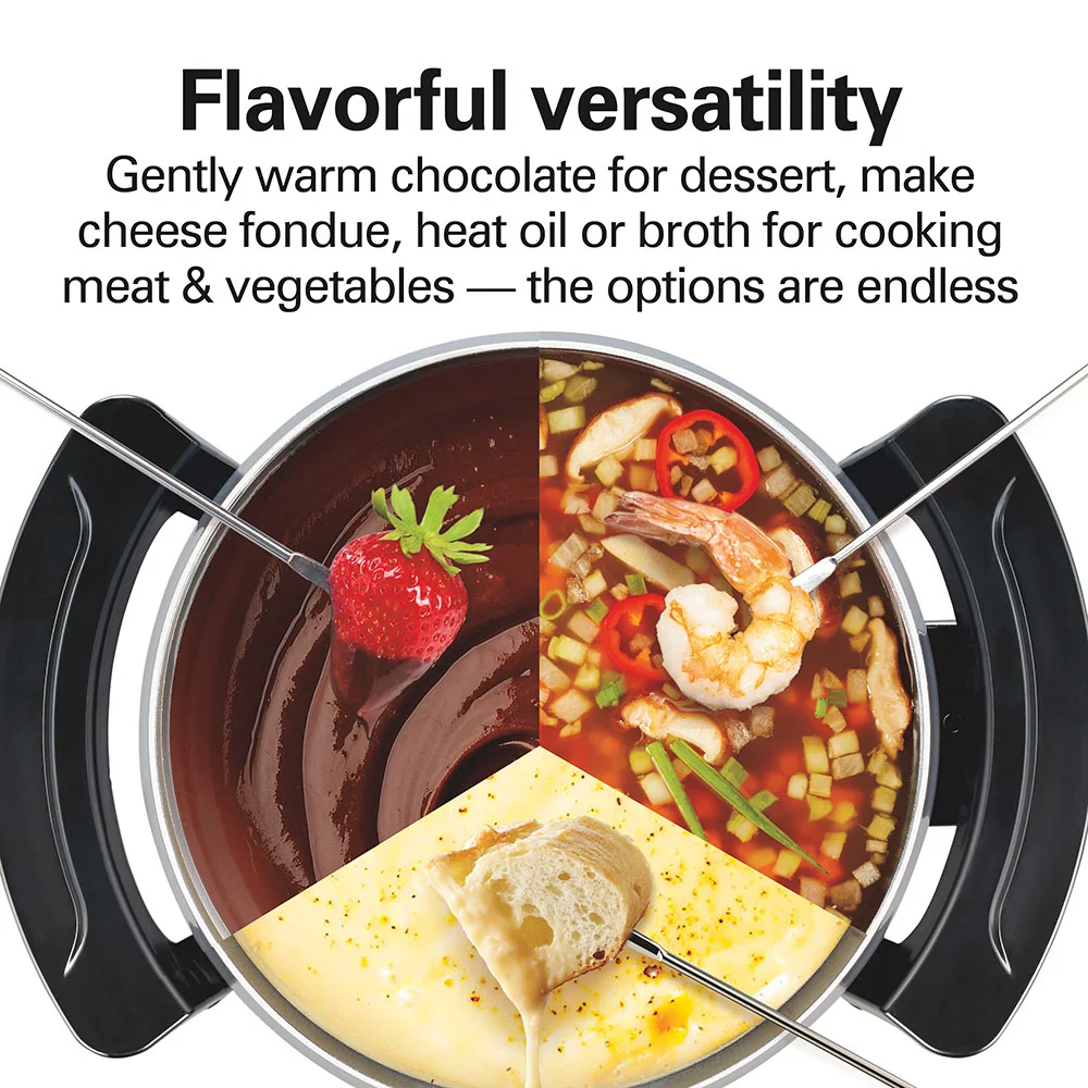 Alternative view of Fondue Pot, Gray and Black