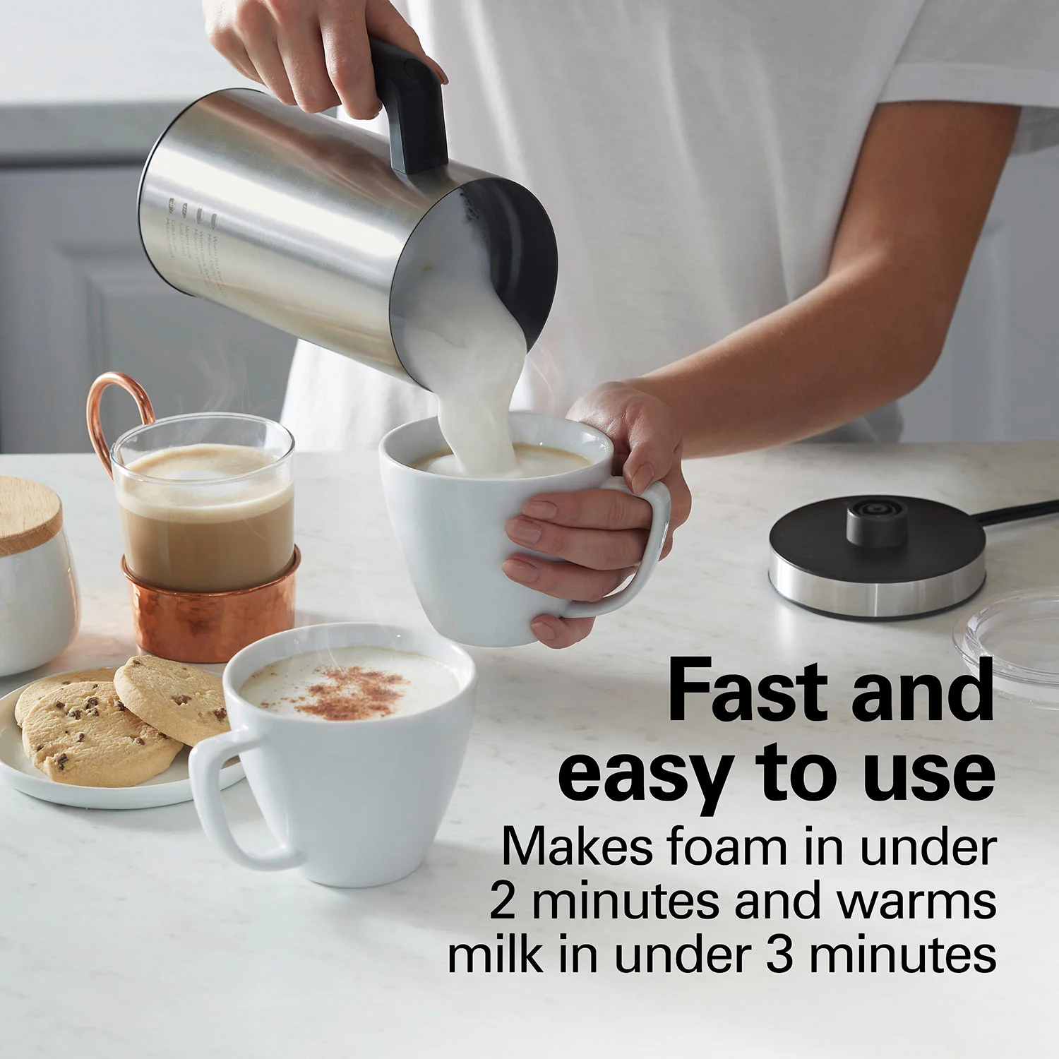 Milk Frother and Warmer, Stainless Steel - Image 6