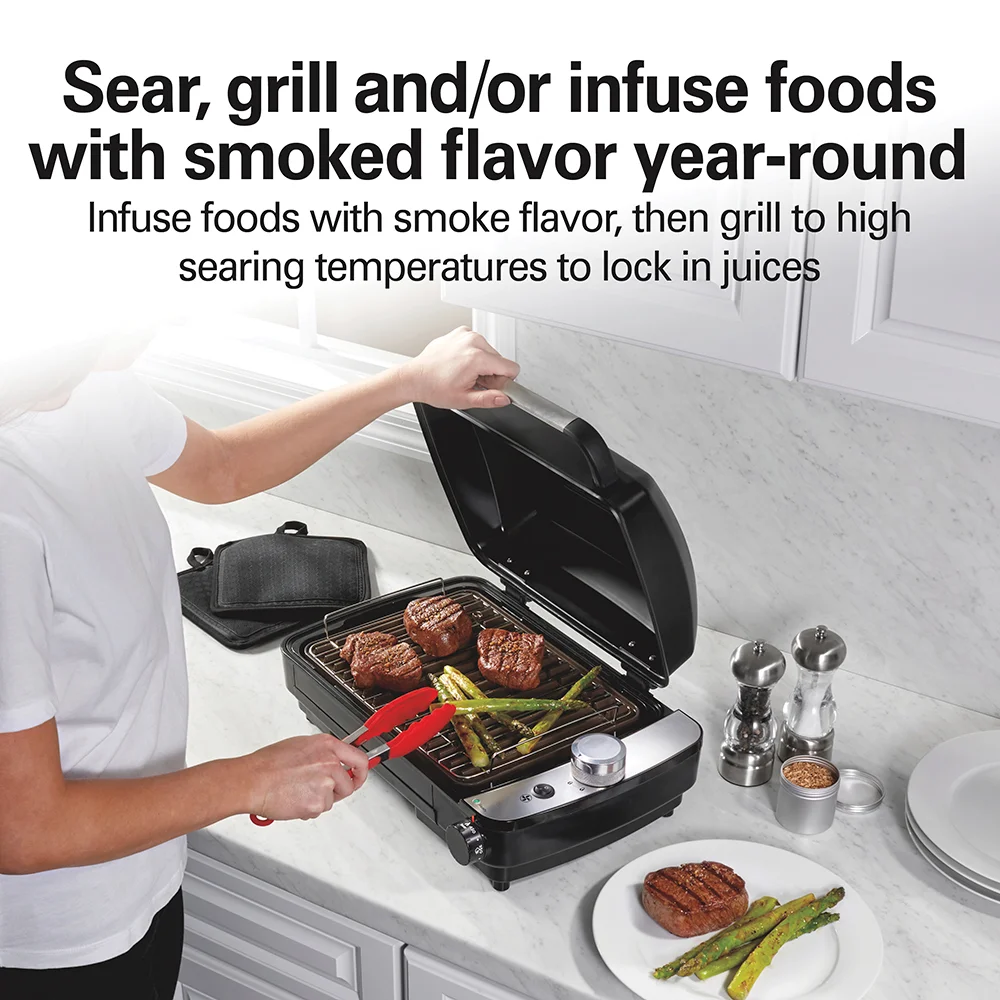 Alternative view of Indoor Searing Grill with Hot/Cold Smoke Infuser
