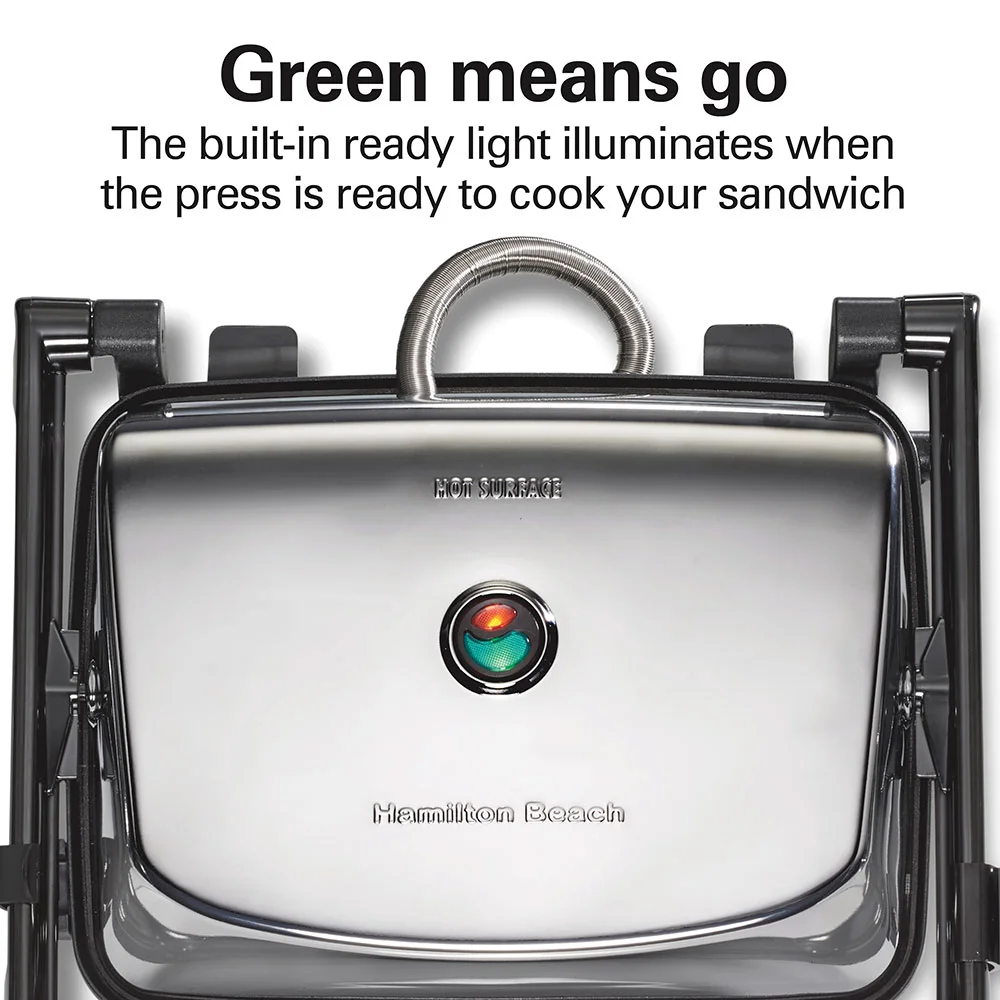 Panini Press & Gourmet Sandwich Maker, Silver - Image 7