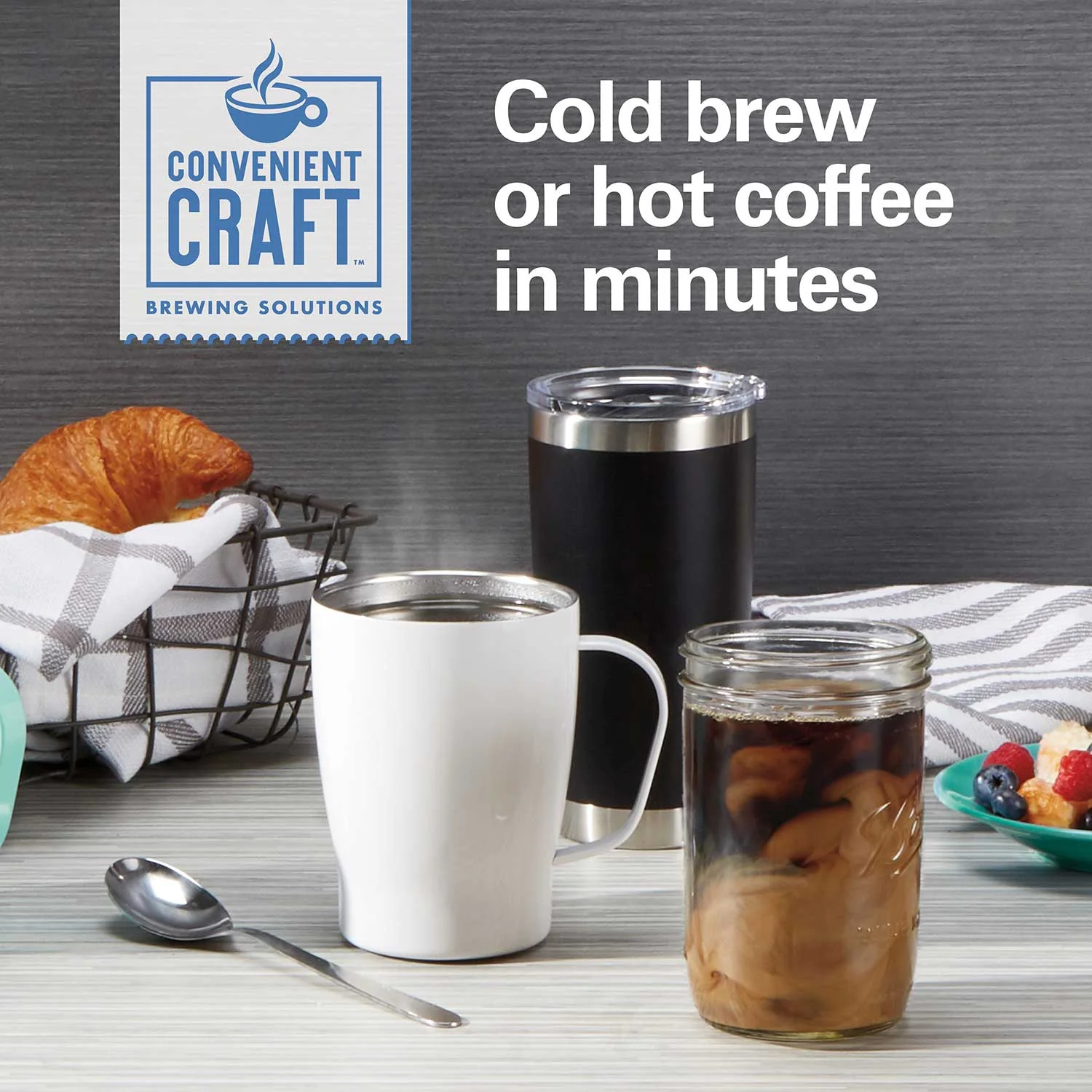 Alternative view of 16 Oz. Convenient Craft Rapid Cold Brew and Hot Coffee Maker, White