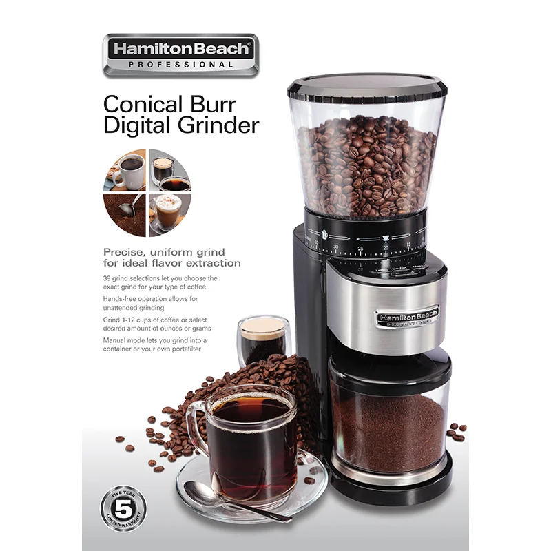 Hamilton Beach® Professional Conical Burr Digital Coffee Grinder, 80405 - Image 7
