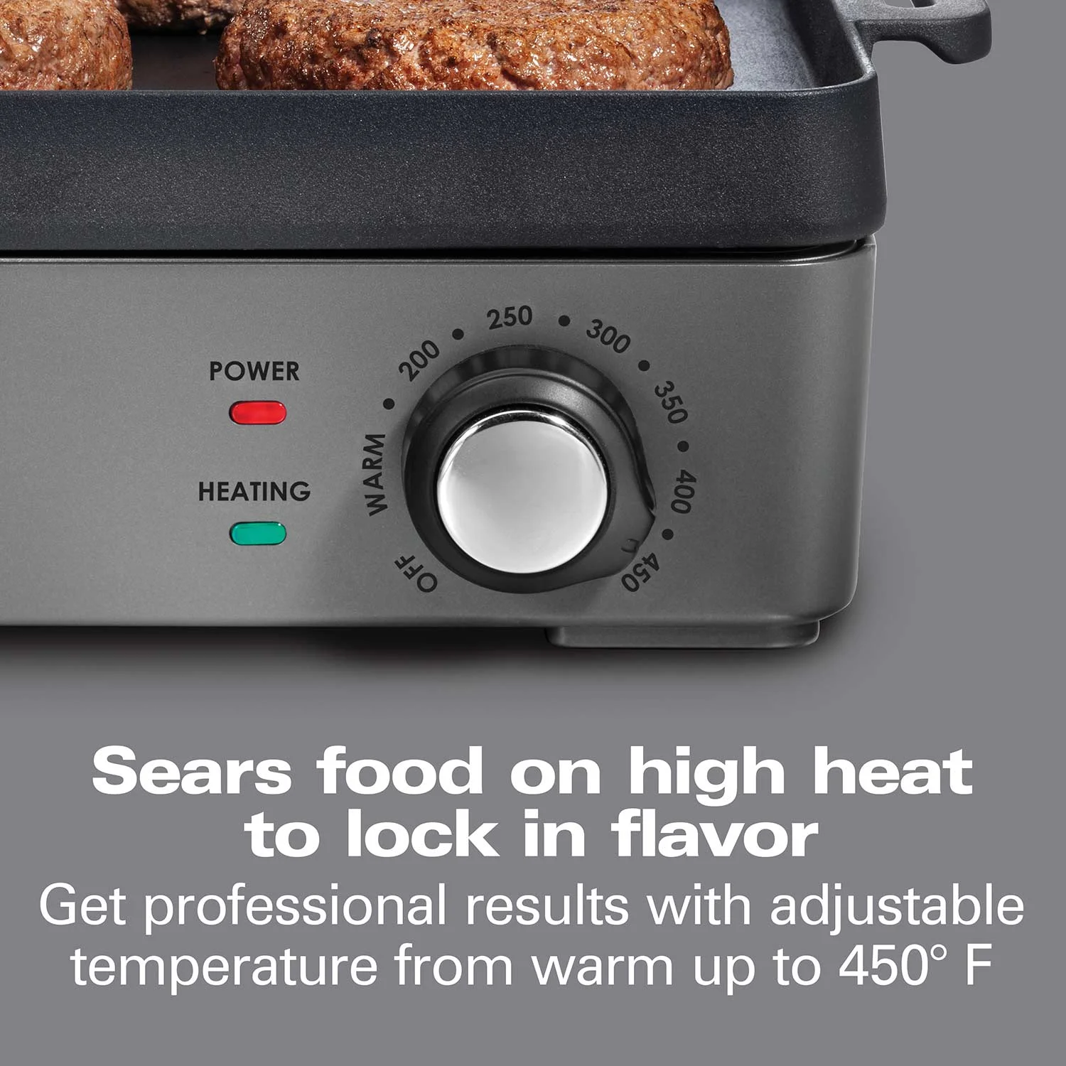 Hamilton Beach® Professional Cast Iron Electric Grill with Removable Cooktop - Image 3