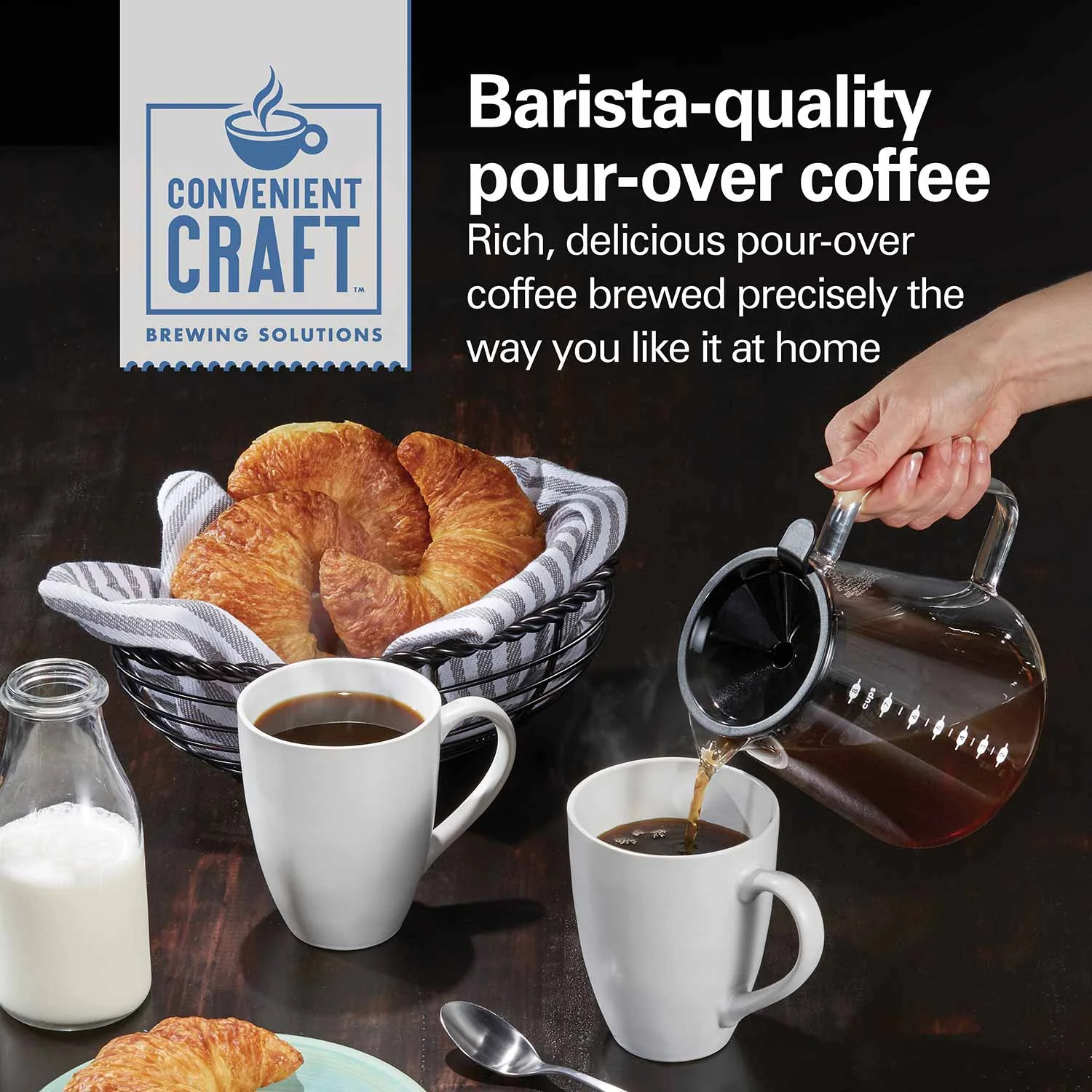 Alternative view of 8 Cup Convenient Craft™ Automatic or Manual Pour-Over Coffee Brewer, White