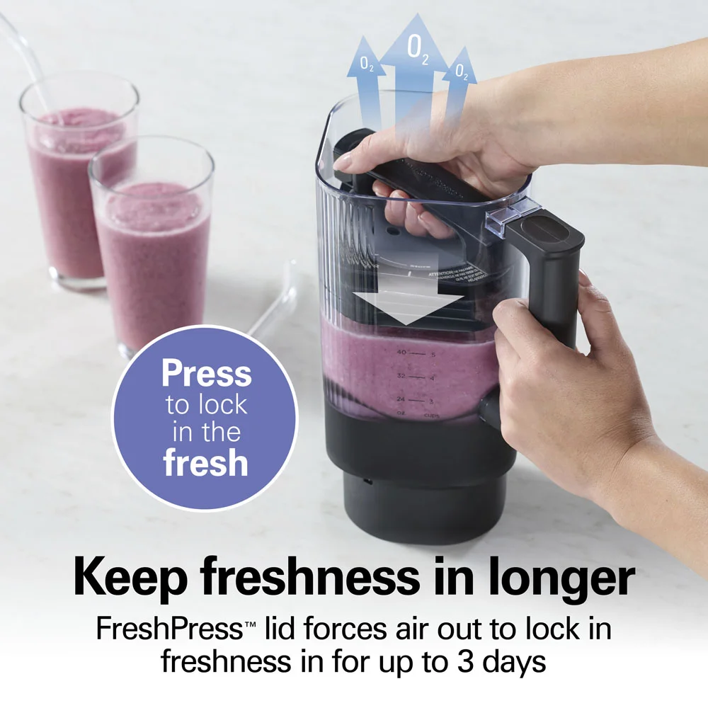 Alternative view of Blend & Store System with FreshPress™ Lid
