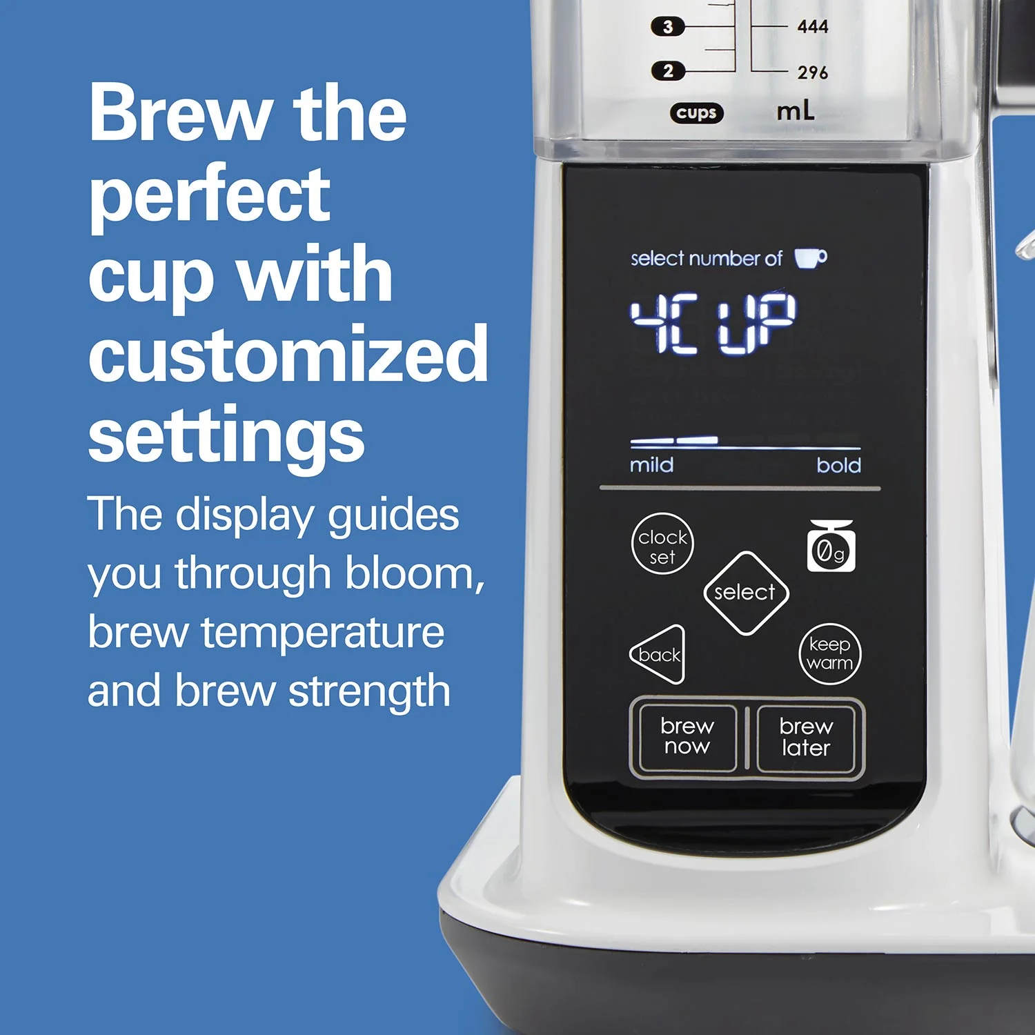 8 Cup Convenient Craft™ Automatic or Manual Pour-Over Coffee Brewer, White - Image 4