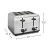 4 Slice Toaster with Extra-Wide Slots Stainless Steel - Image 8