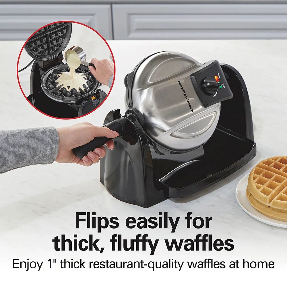 Alternative view of Removable-Grid Belgian Waffle Maker