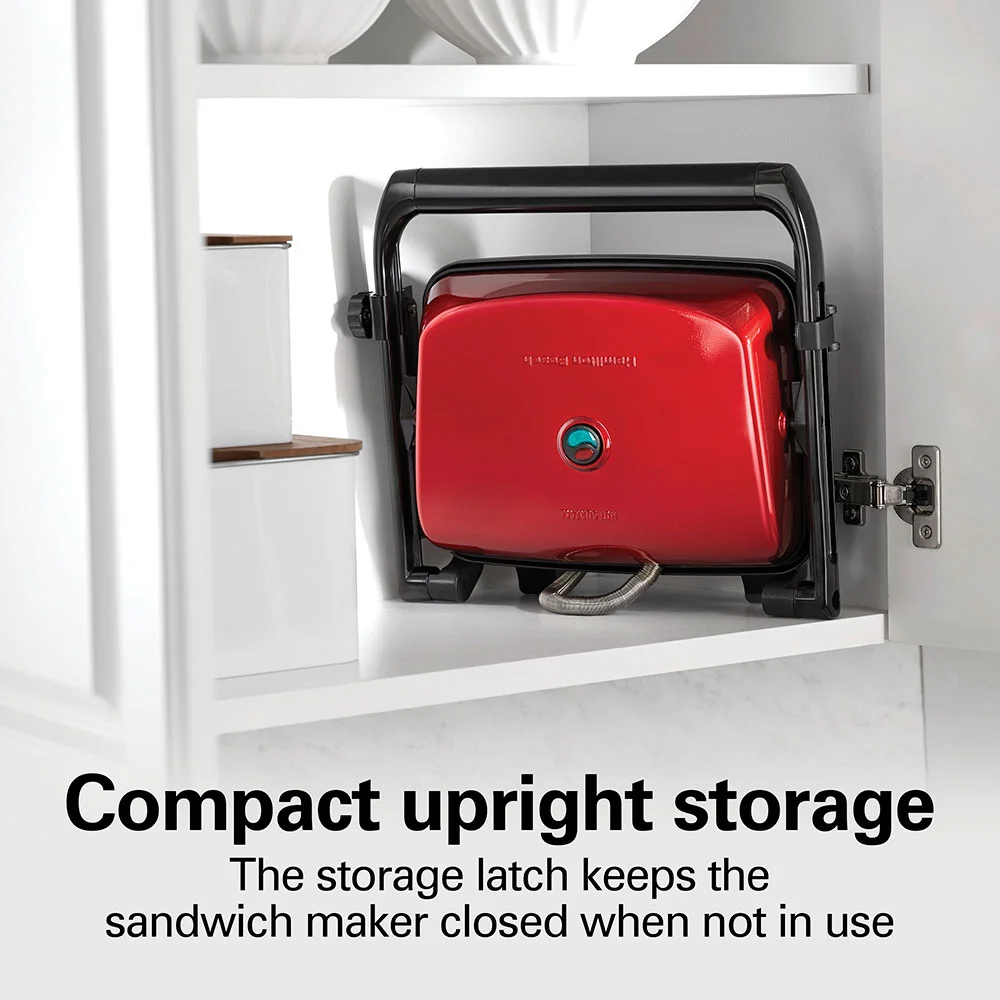 Panini Press & Gourmet Sandwich Maker, Red - Image 6