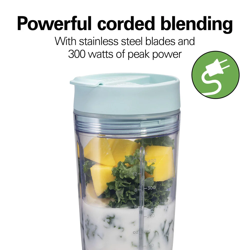 Personal Blender with Leak-Proof Travel Lid, Ice Blue - Image 4