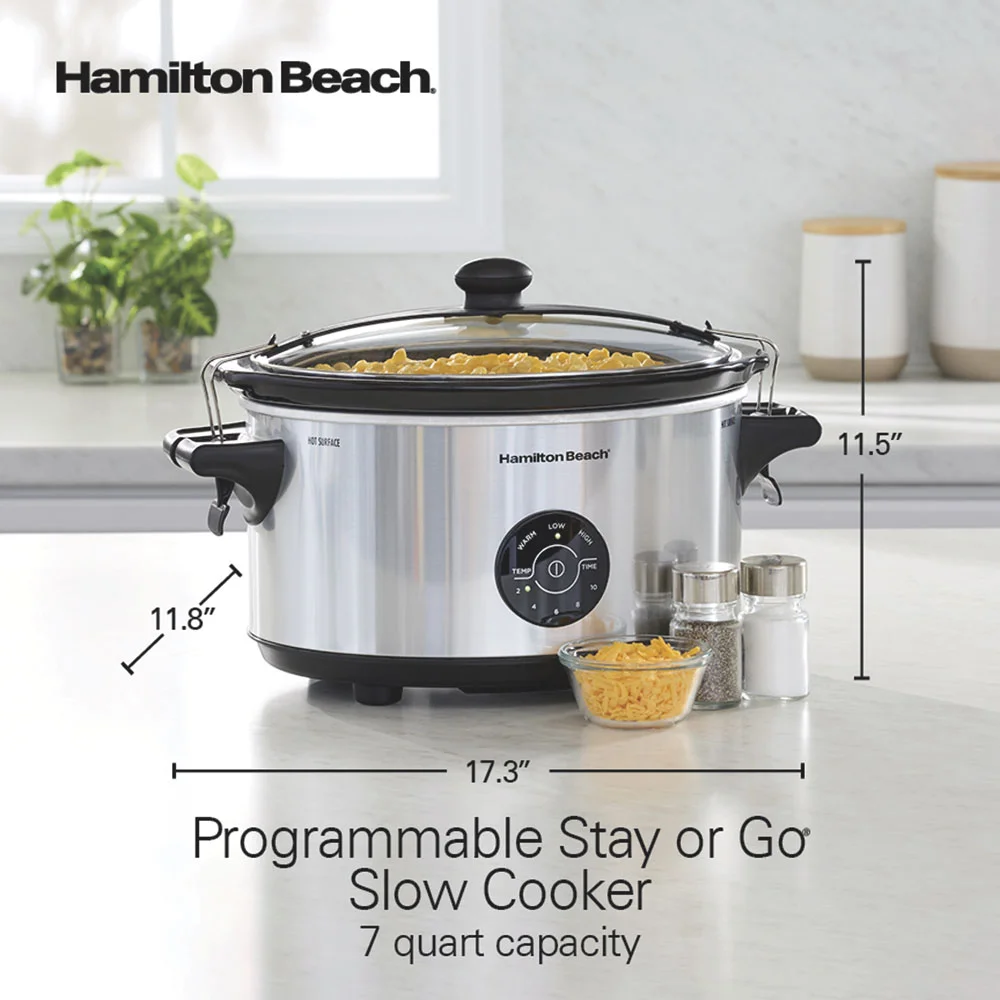 7 Quart Programmable Stay or Go® Slow Cooker, Silver - Image 8