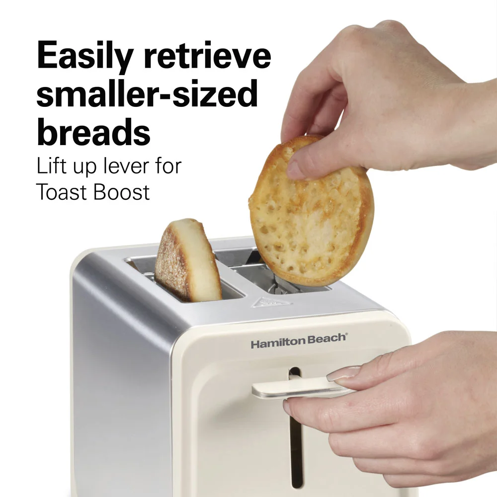 Contemporary 2 Slice Toaster, Sandstone - Image 6
