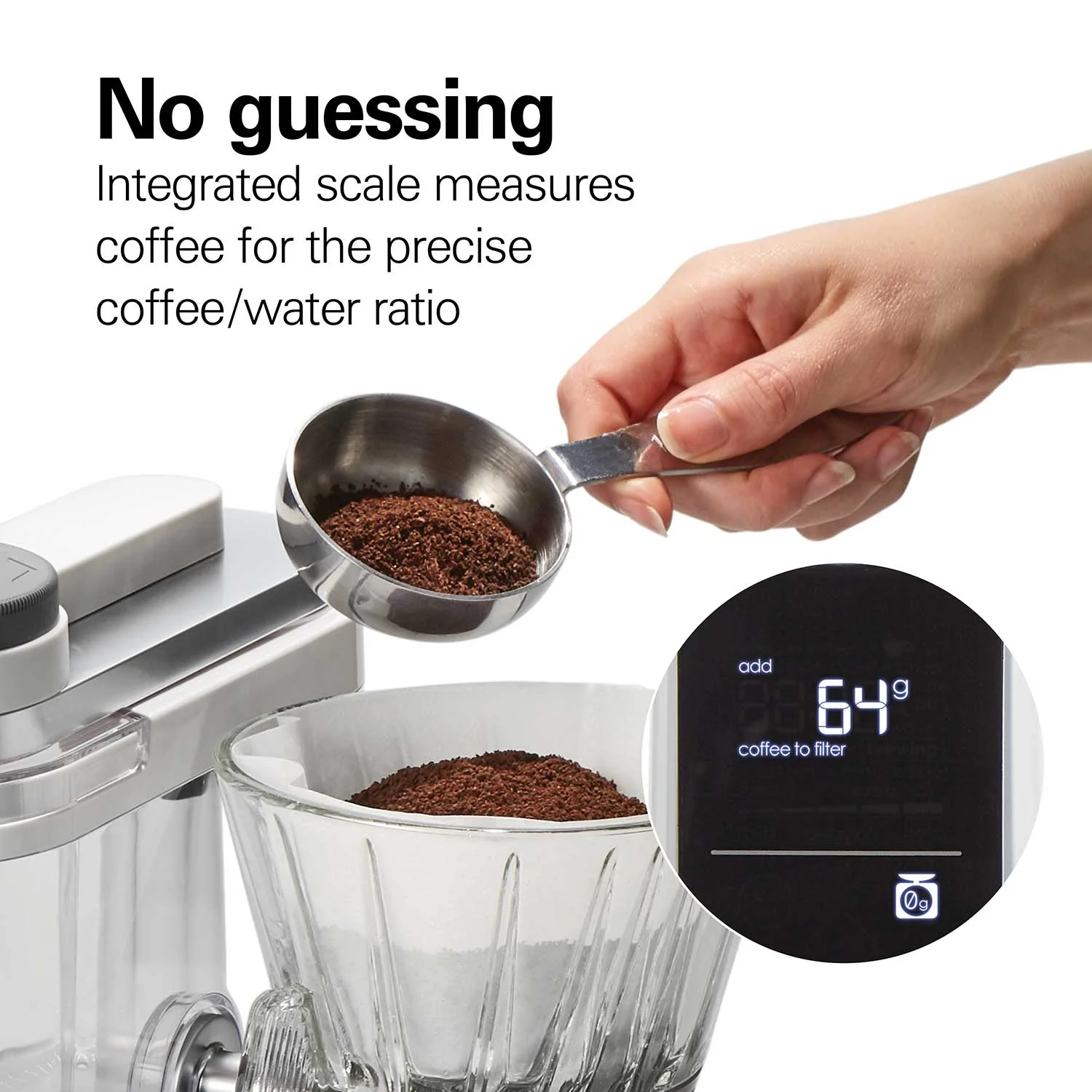 8 Cup Convenient Craft™ Automatic or Manual Pour-Over Coffee Brewer, White - Image 5