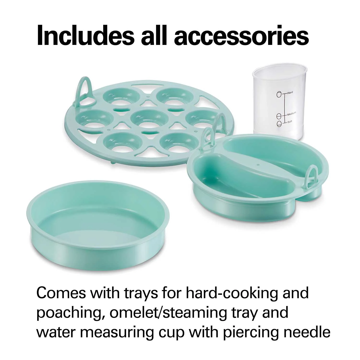 3-in-1 Egg Cooker with 7 Egg Capacity, Teal - Image 7
