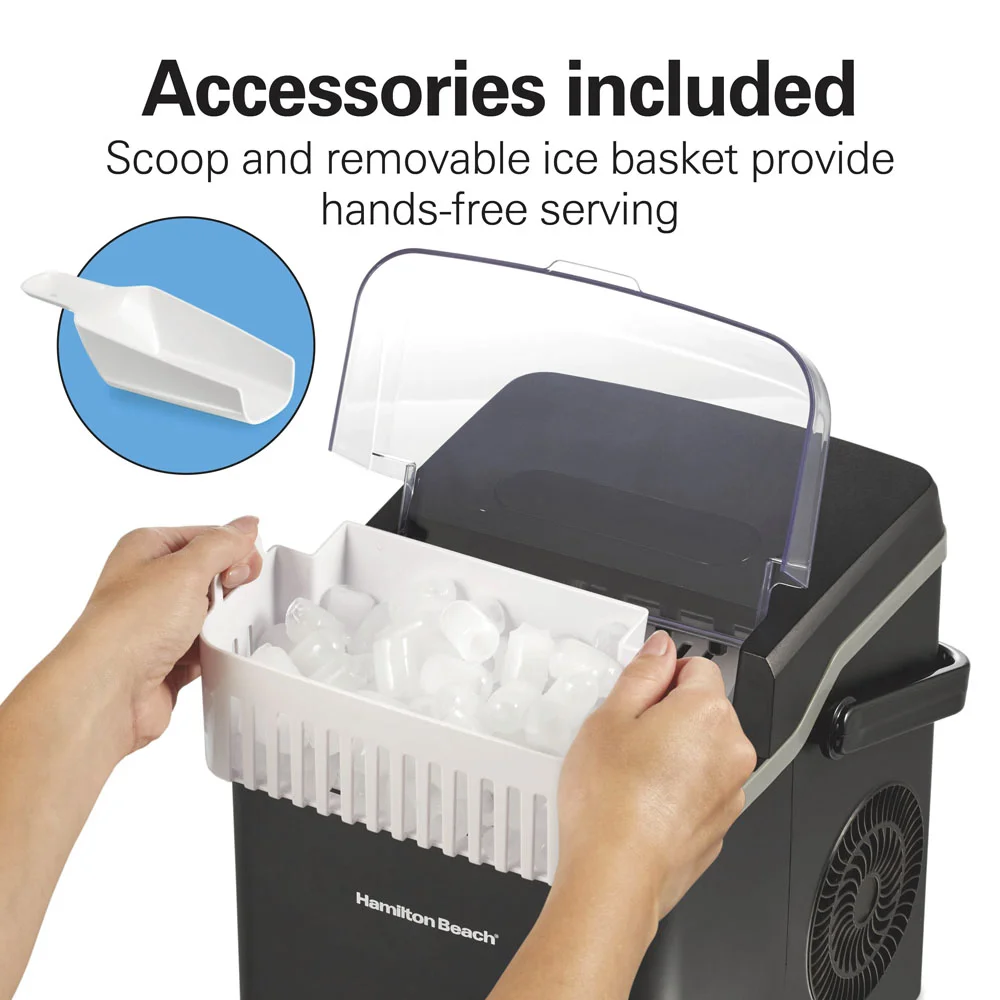 Countertop Bullet Ice Maker with Easy-Carry Handle, Black - Image 6
