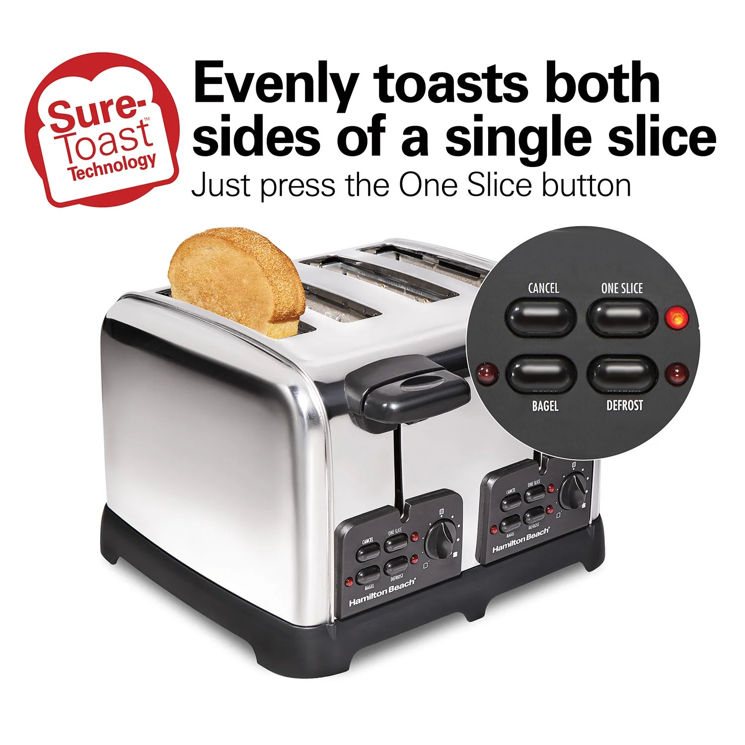 Alternative view of Classic 4 Slice Toaster with Sure-Toast Technology, Stainless Steel