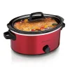 6 Quart Oval Slow Cooker, Red