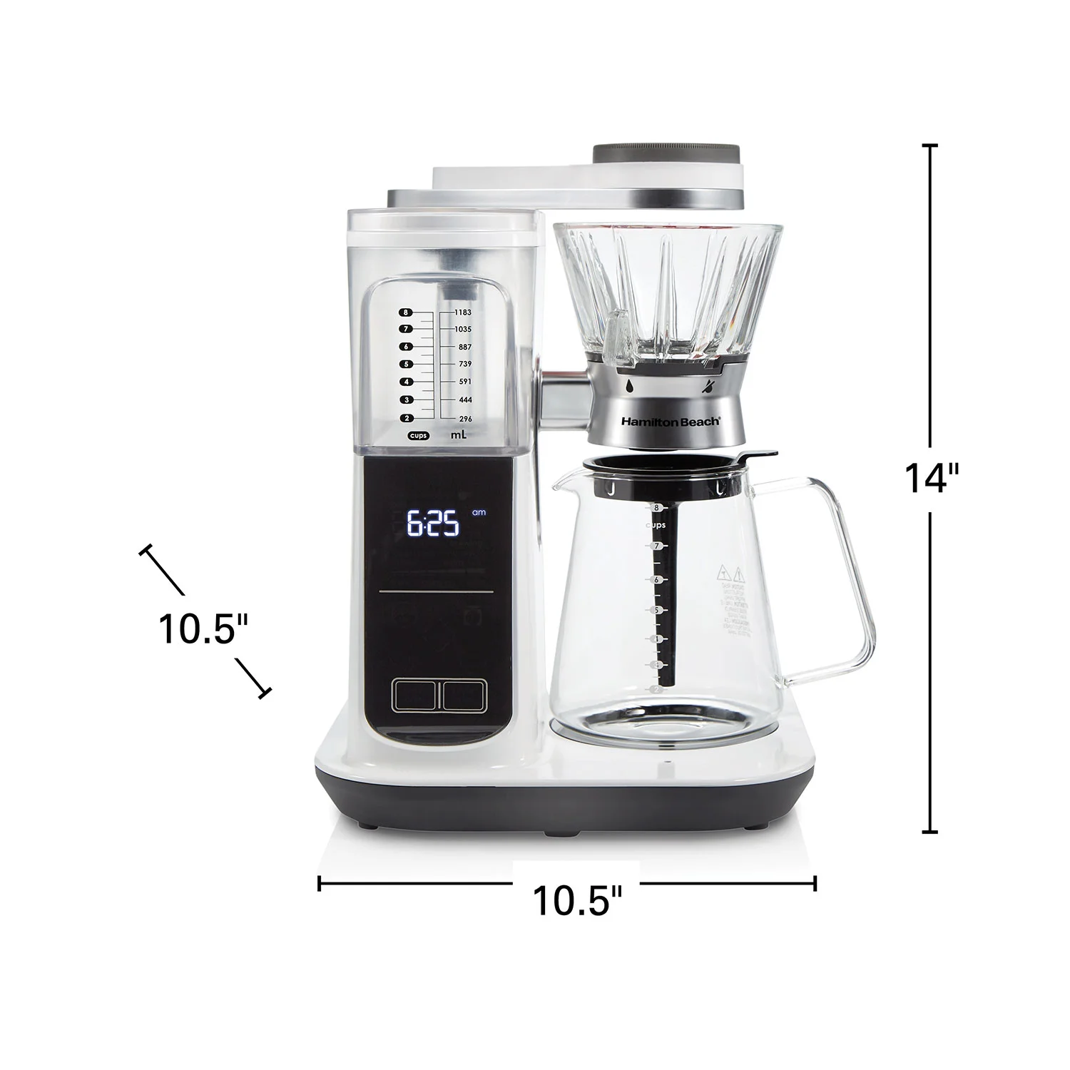 8 Cup Convenient Craft™ Automatic or Manual Pour-Over Coffee Brewer, White - Image 10