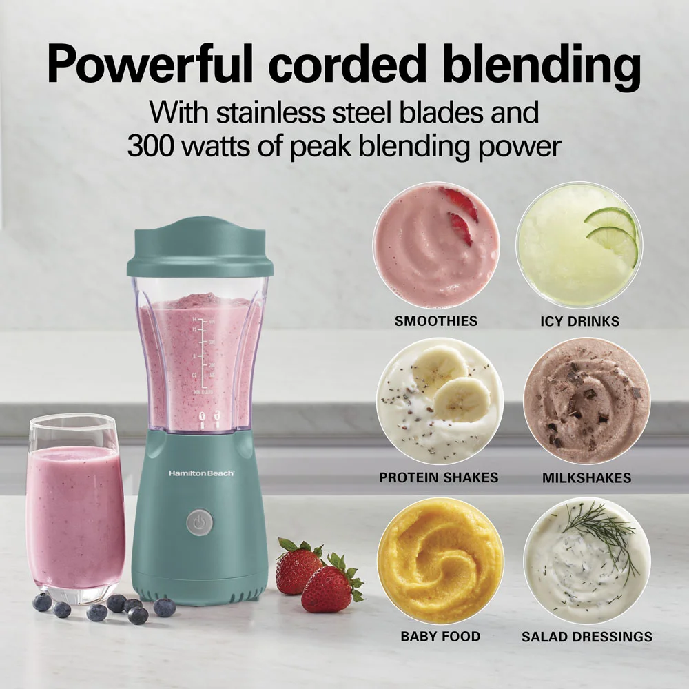 Personal Blender with Travel Lid, Teal - Image 3