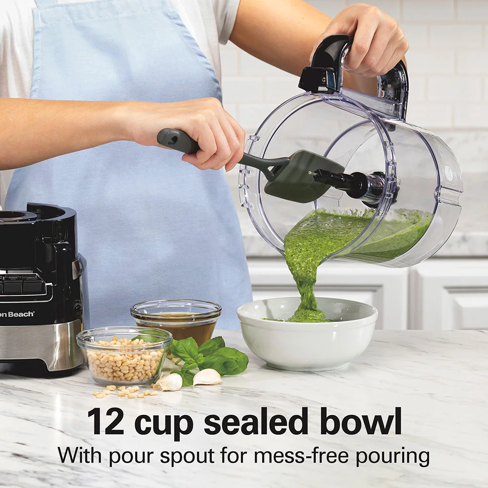 Hamilton Beach® Stack & Snap™ Food Processor, 12 Cup Capacity, Black & Stainless, 70755 - Image 5