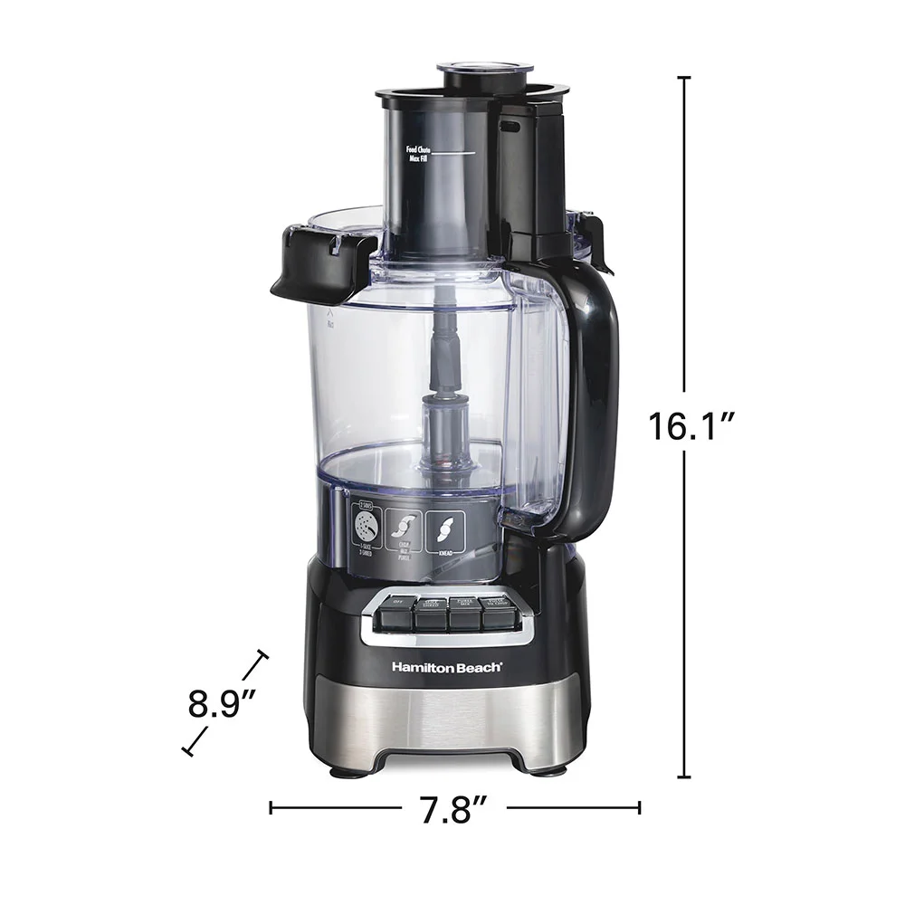 Hamilton Beach® Stack & Snap™ Food Processor, 12 Cup Capacity, Black & Stainless, 70755 - Image 7