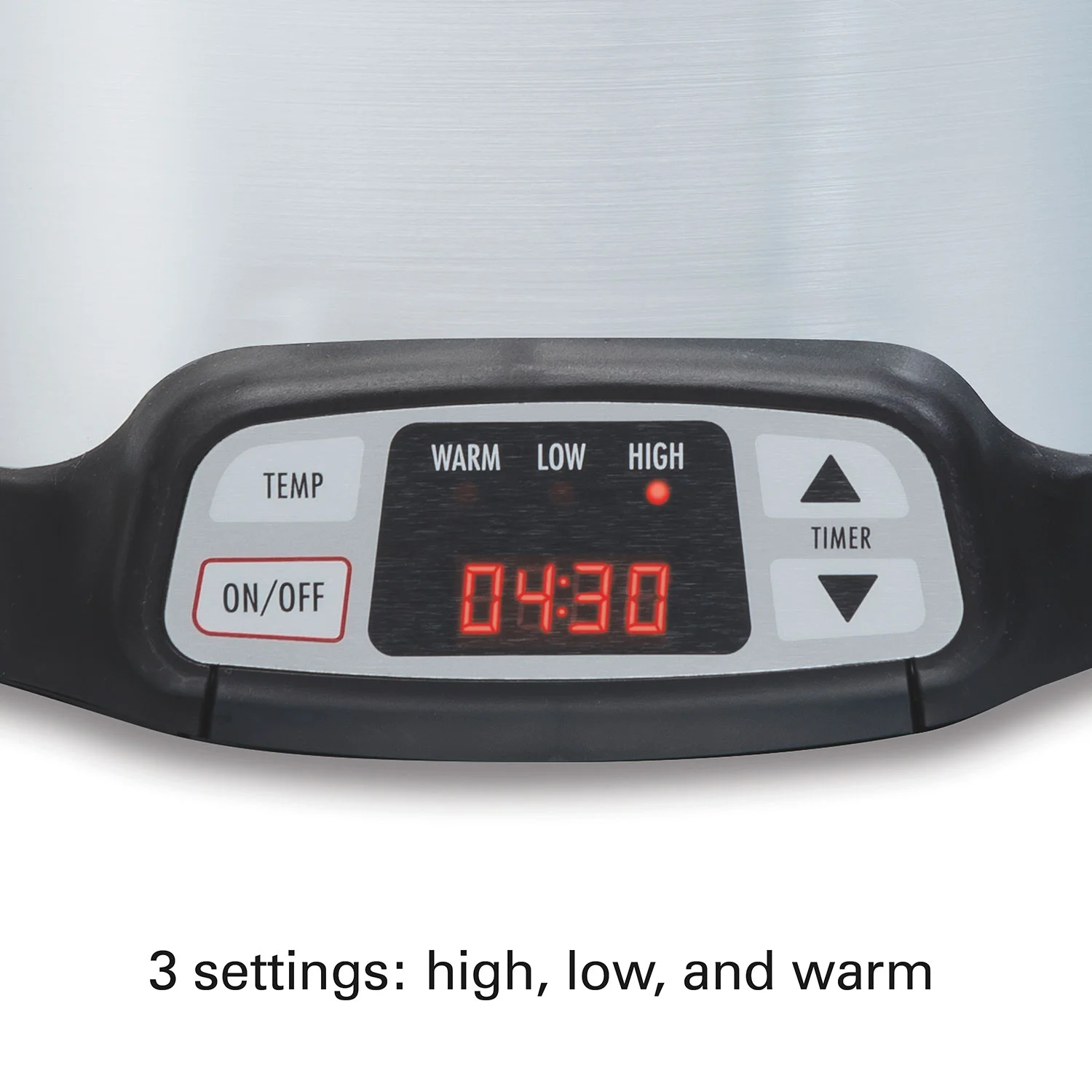 8 Quart Programmable Countdown Slow Cooker, Silver - Image 3