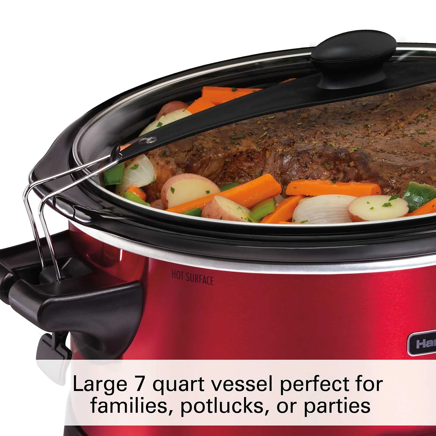 Stay or Go® Programmable Slow Cooker with Party Dipper, Red - Image 4
