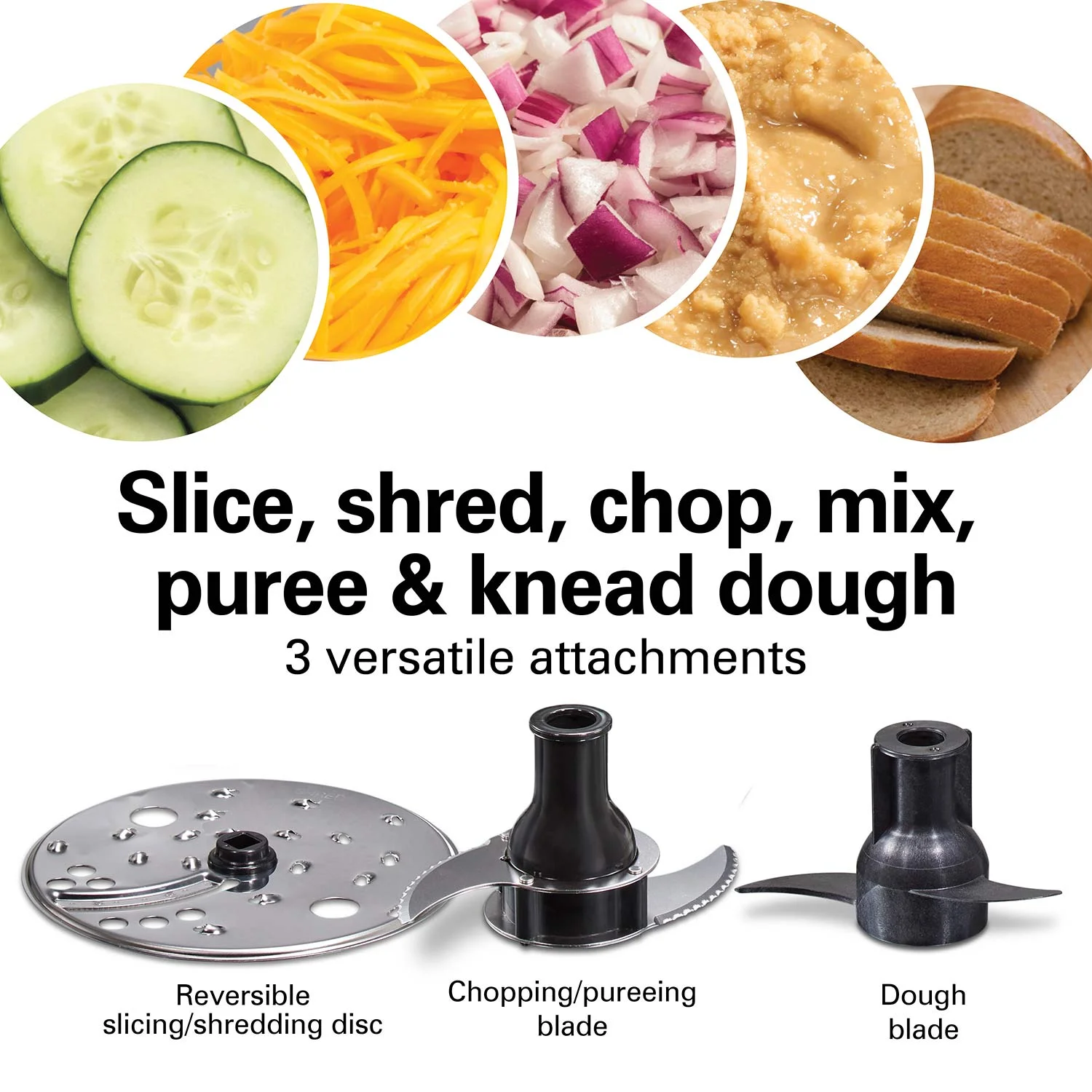 Hamilton Beach® Stack & Snap™ 10-Cup Food Processor with Bowl Scraper, Black, R70822 - Image 5