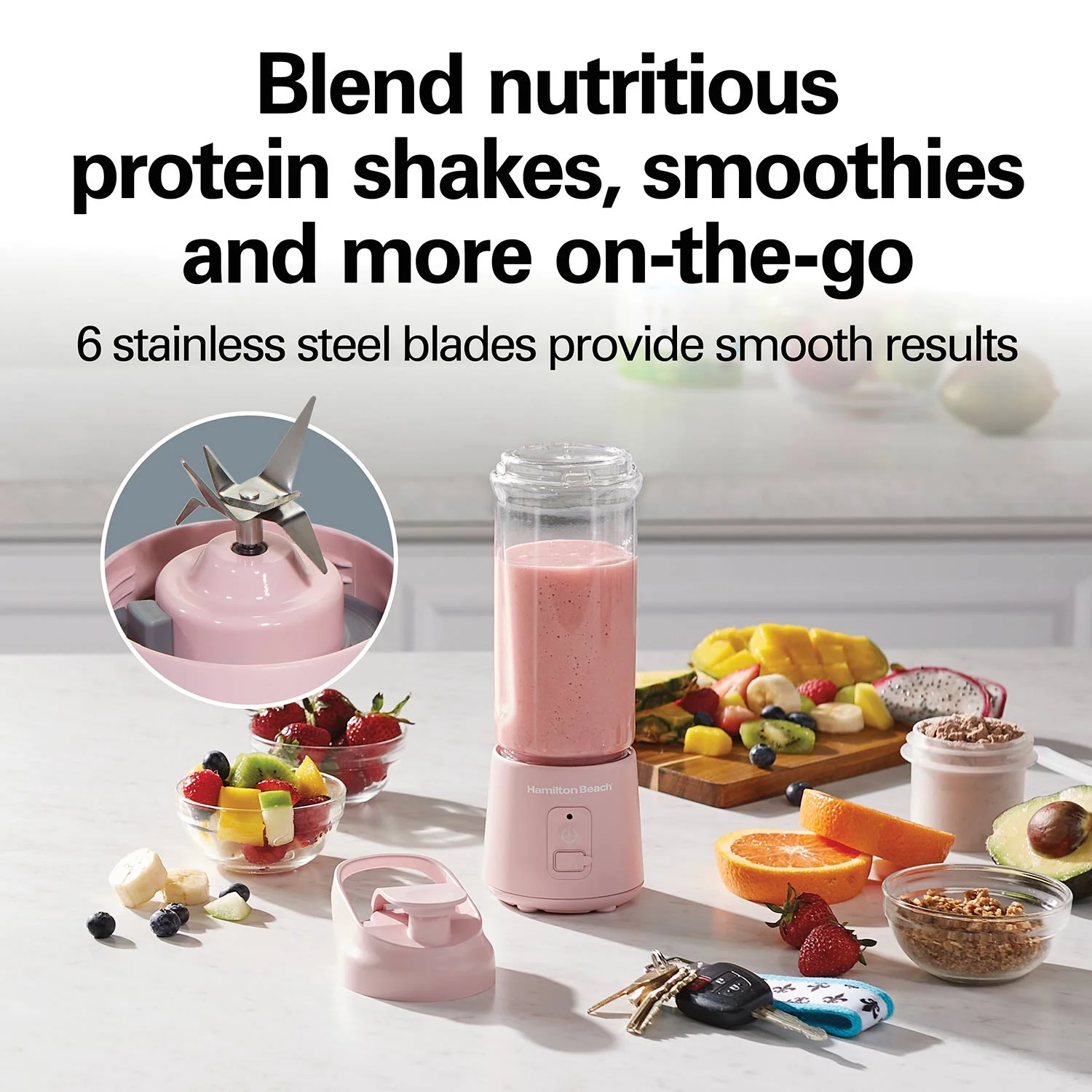 Blend Now™ Portable Cordless Blender, Rose - Image 3