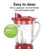 Power Elite™ Blender with 40 oz. Glass Jar, Red - Image 5