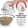 6 Speed Hand Mixer with Snap-On Case, White - Image 2