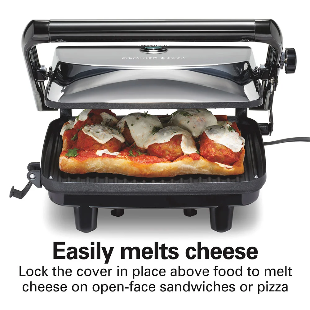 Panini Press & Gourmet Sandwich Maker, Silver - Image 5