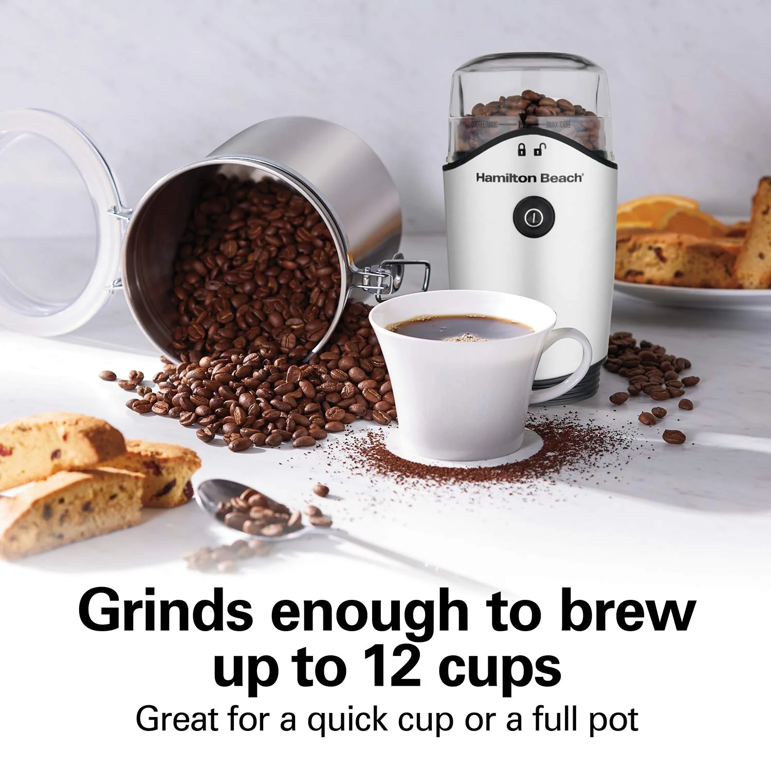 Hamilton Beach Coffee Grinder, Silver, 80350G - Image 3
