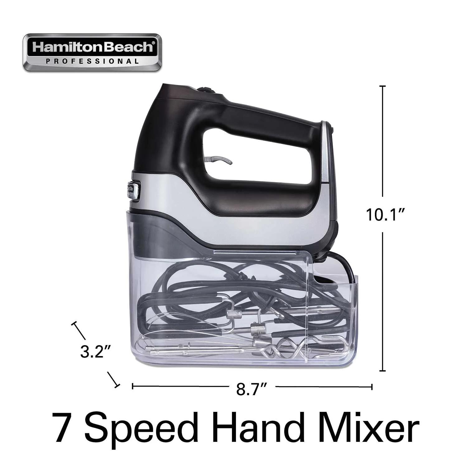 Hamilton Beach® Professional Hand Mixer 7 Speed with Snap-On Storage Case - Image 8