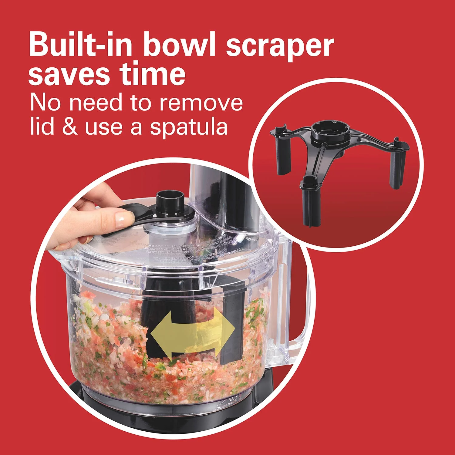 Alternative view of Hamilton Beach® Bowl Scraper Food Processor, 8 Cup Capacity, Black, 70743J