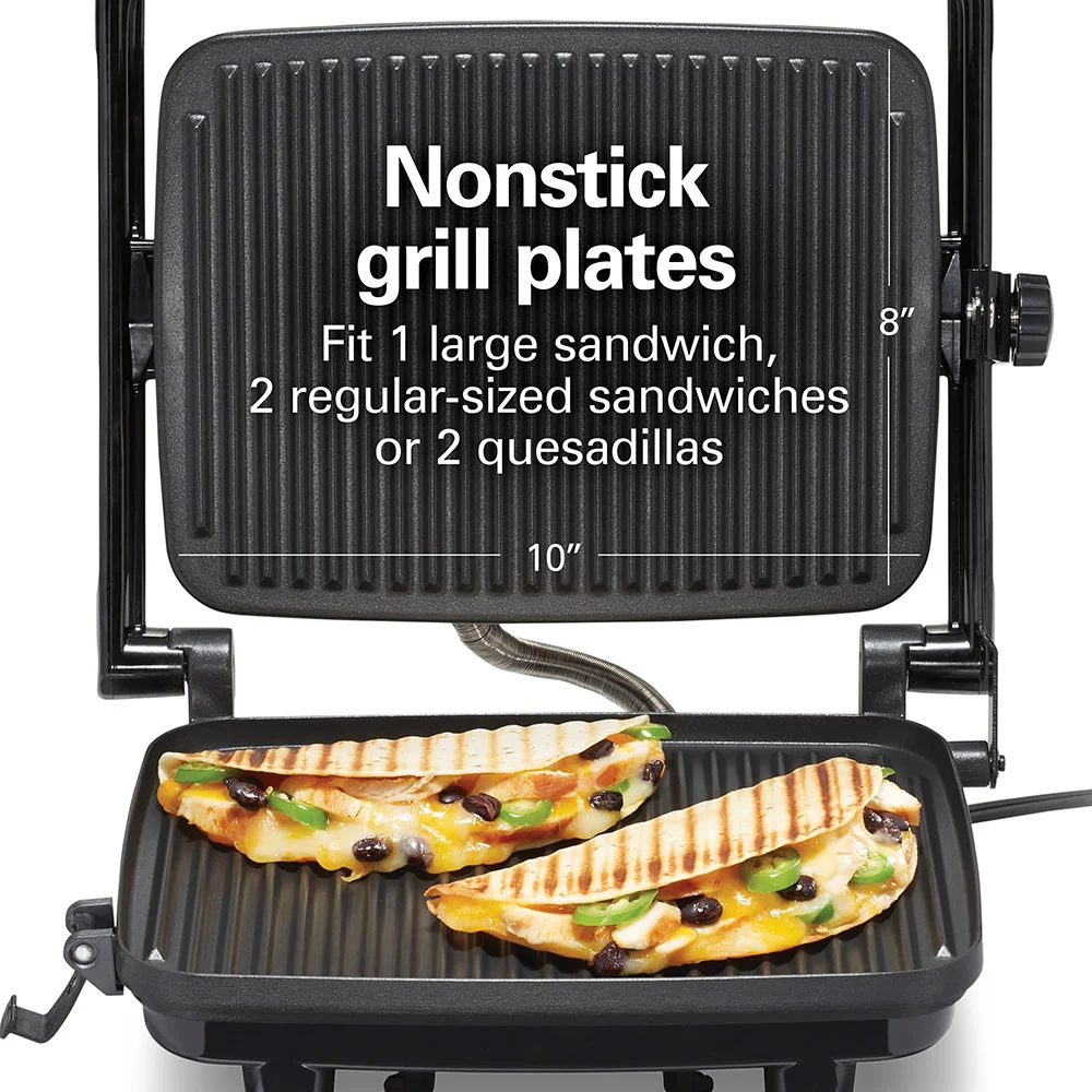Panini Press & Gourmet Sandwich Maker, Red - Image 3